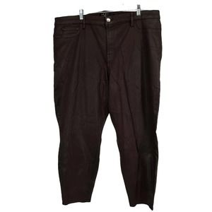 NEW Jen7 Stitch Fix Brown Waxed Coated Ankle Skinny Jeans Sz 24